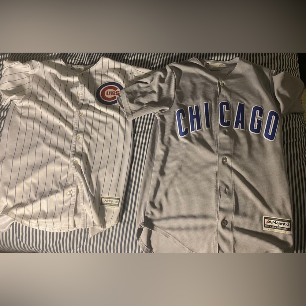 Chicago Cubs Jersey (2) home and away. Gray and white! Small and Youth XL